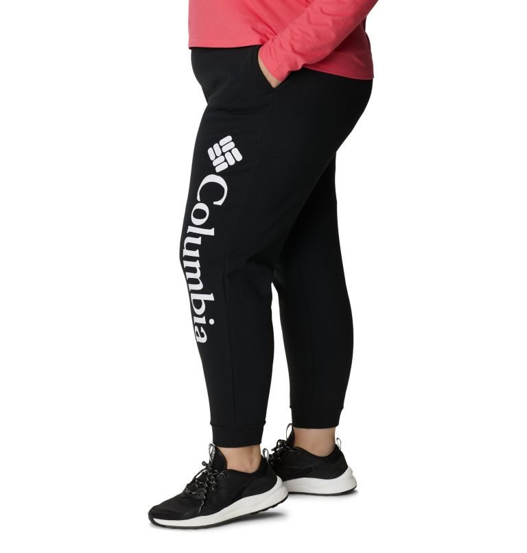 Women's Columbia Logo Fleece Jogger Black | Plus Size CA-W04LC